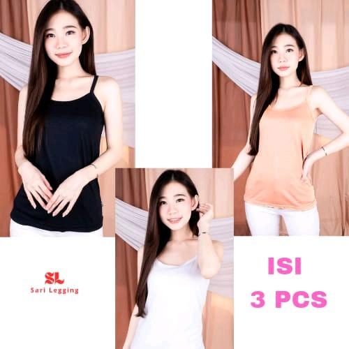 PAKET HEMAT 3 PCS SINGLET WANITA PREMIUM / TANKTOP TALI KECIL / TANKTOP / DALAMAN WANITA Crop Kemben Melar Nyaman Atasan Cewek 3