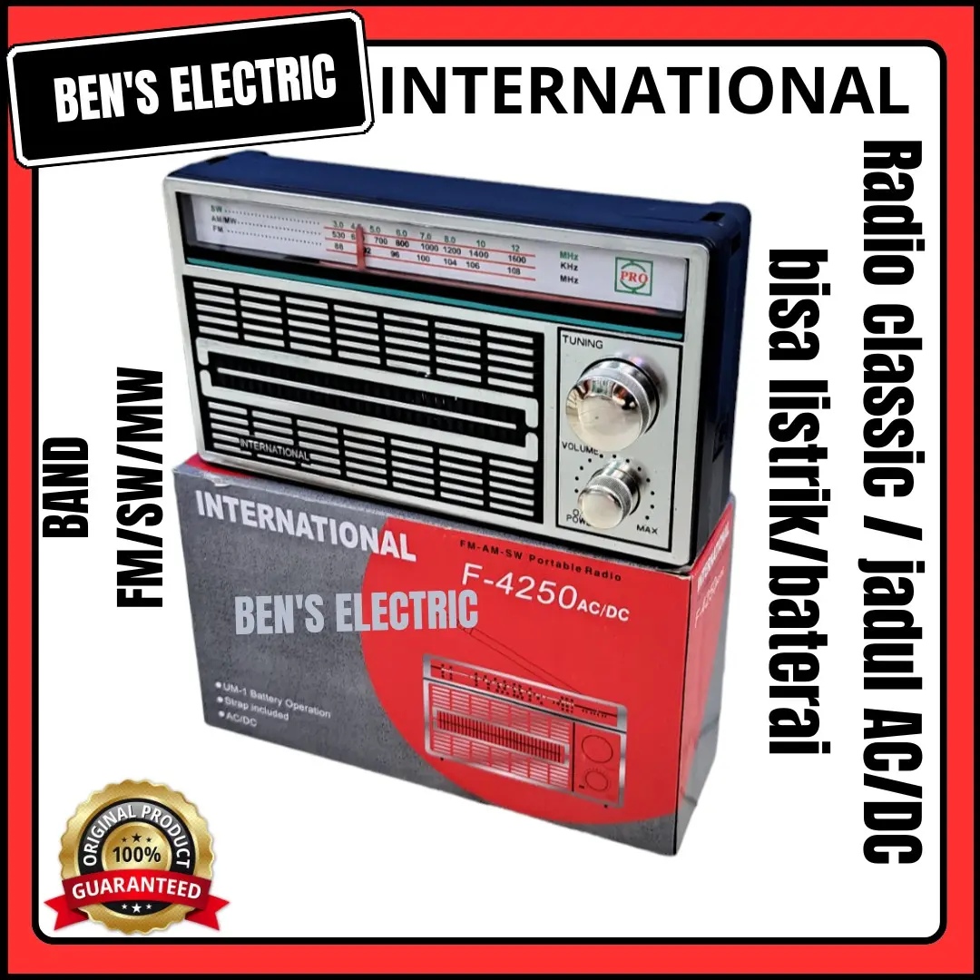 International radio classic / jadul ac dc 3 band FM/SW/MW F 250