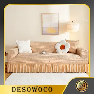 DESOWOCO Cover Sofa Sarung Sofa Elastic Sofa Cover With Skirt Stretch / Sarung Alas Penutup Sofa Renda Elastis Corak Motif