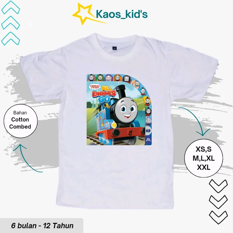 Kaos Distro Katun// Kaos Anak Distro Premium Karakter Kereta Thomas Baju Fashion anak 2