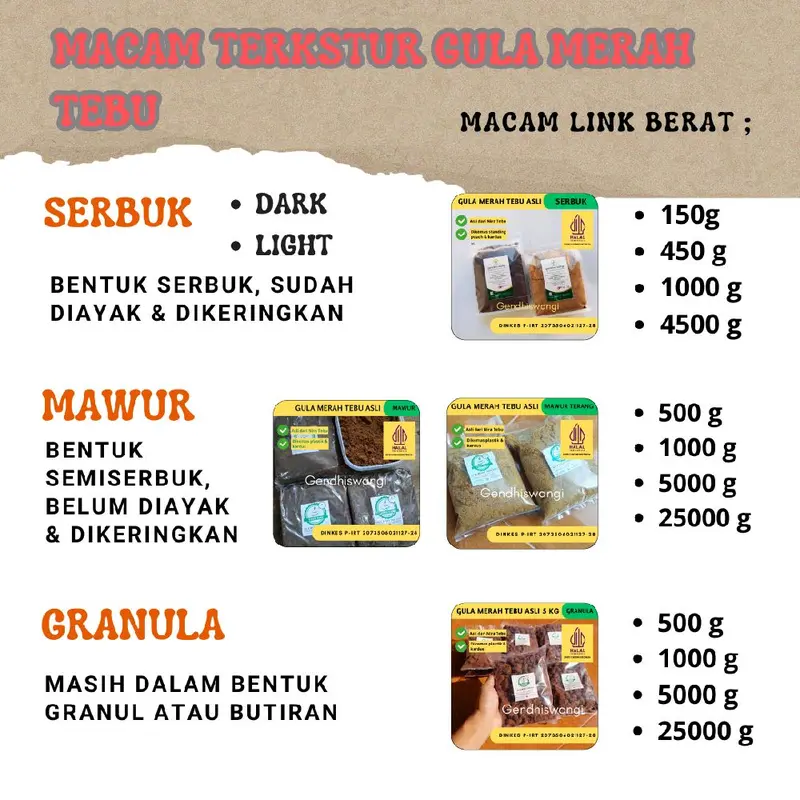 GULA MERAH TEBU (SERBUK) ASLI (Foodgrade) KEDIRI COOKIES ROTI DLL 3