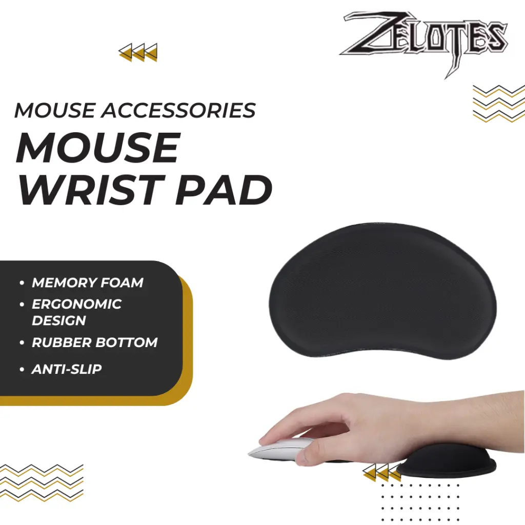 Zelotes Mouse Wrist Rest Pad Rubber Slow Rebound 14x8x2.2cm Bantalan Lengan Mouse Pad
