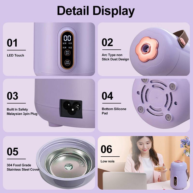 Product Introduction of 8 in 1 Multi Cooker Fully automatic portable mini health cup electric stewing cup electric boiling cup 1