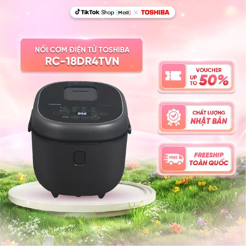 Nồi cơm điện tử Toshiba 1.8 lít RC-18DR4TVN - 3 chế độ nấu - Chức năng nấu hẹn giờ 24 tiếng