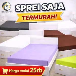 Sprei Embos Polos Tanpa Sarung Bantal dan Sarung Guling Ukuran 90, 100, 120, 160, 180, 200 Karet disetiap sudut Katun SI