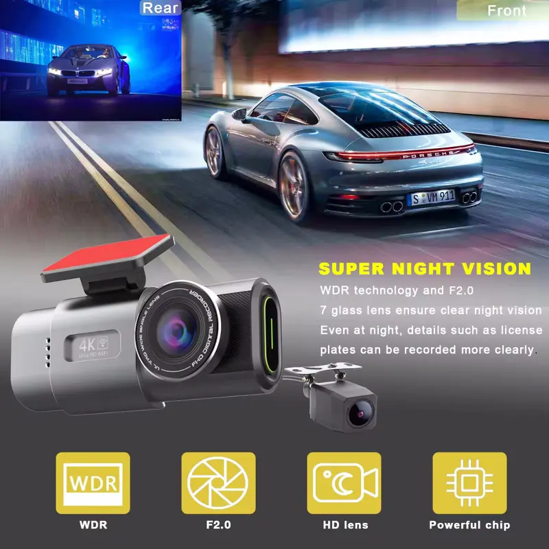 Acroder Dashcam Mobil WIFI GPS 4K 3 Inch Layar Recording Perekaman 24 Jam Pemantauan Parkir G-sensor 3