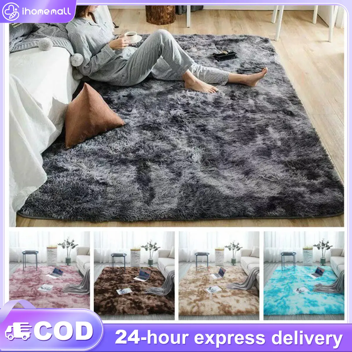 Karpet Bulu Lembut Fulffy Carpet Soft Shaggy room carpet Mats Textiles