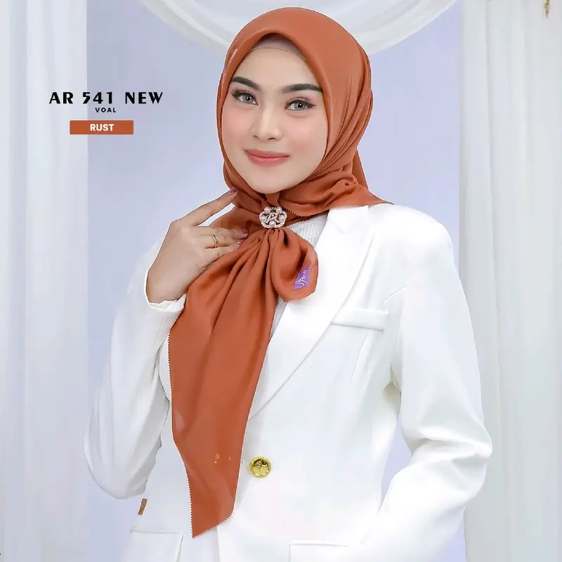 HIJAB ARRAFI √ AR 541 Jilbab Voal Polos Terlaris // Hijab Segiempat Voal Variasi Cutting Laser by AR RAFI Square 3