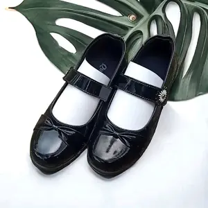 Sepatu Pantofel Hitam Formal Sekolah Anak Perempuan SD SMP SMA Round Toe Fashion