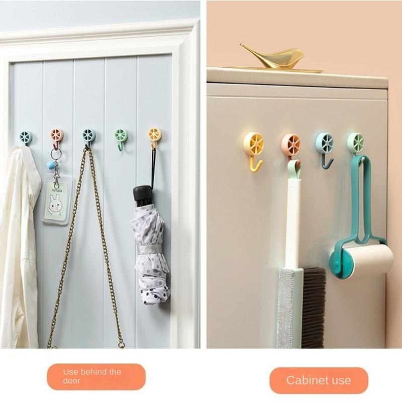 Móc Tự Dính, Chất Liệu Nhựa Mới, Không Cần Đục Lỗ, Nhiều Màu, Thích Hợp Cho Khăn Và Áo Khoác, Trang Trí Tường, Móc Dán Tường, Thiết Kế Chanh 6