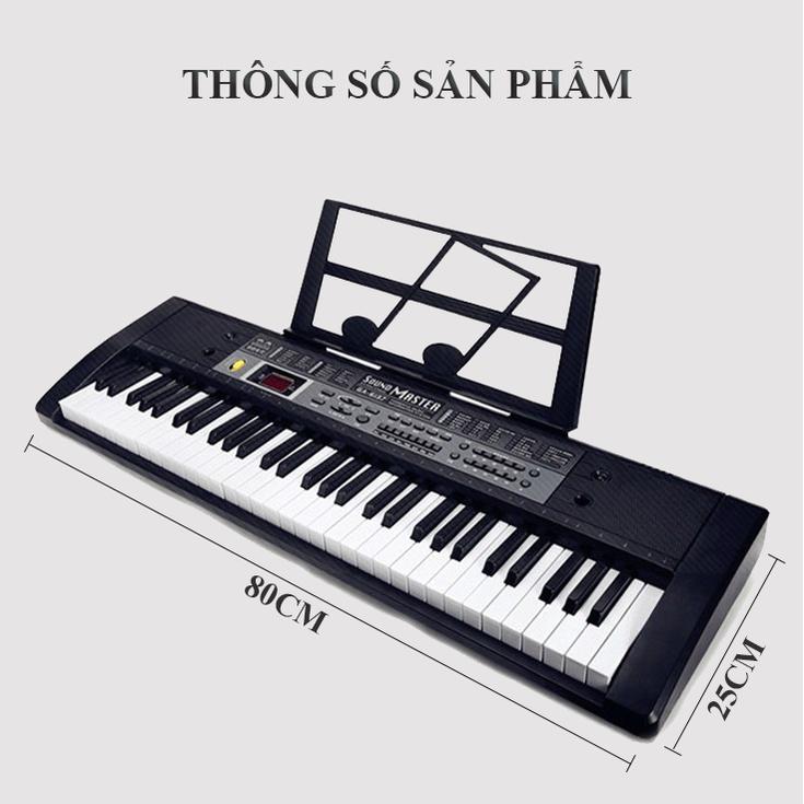 WOIM Đàn Organ Piano 61 Phím Woim-6136 Kèm Micro Cho Người Mới Tập Chơi