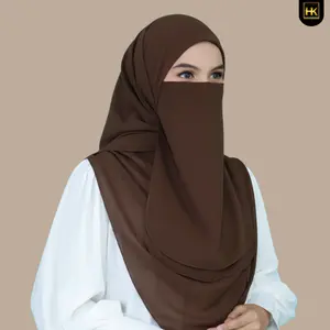 cadar tali 2 layer ceruty babydoll Niqob muslimah syar'i