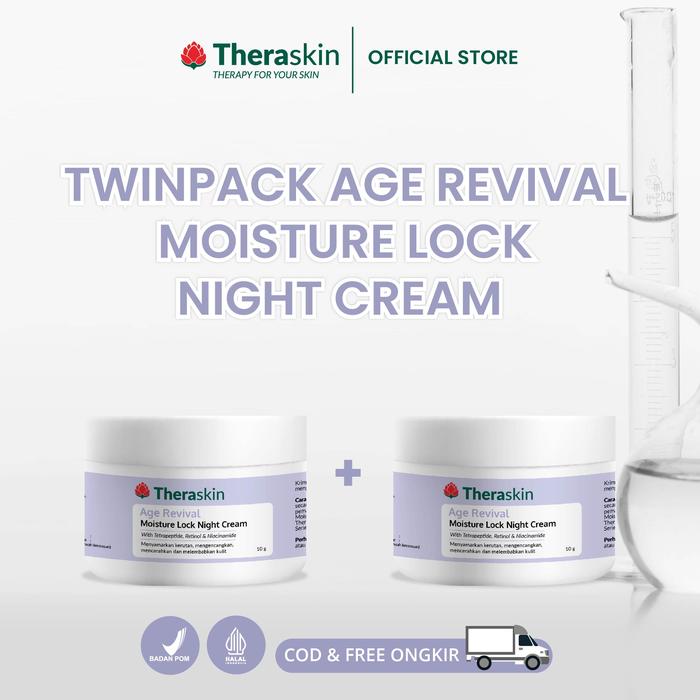 Gambar Twinpack Age Revival Moisture Lock Night Cream Pot New Mould 10 g Shrink dari Theraskin Kosmetika Kota Tangerang Selatan Tokopedia