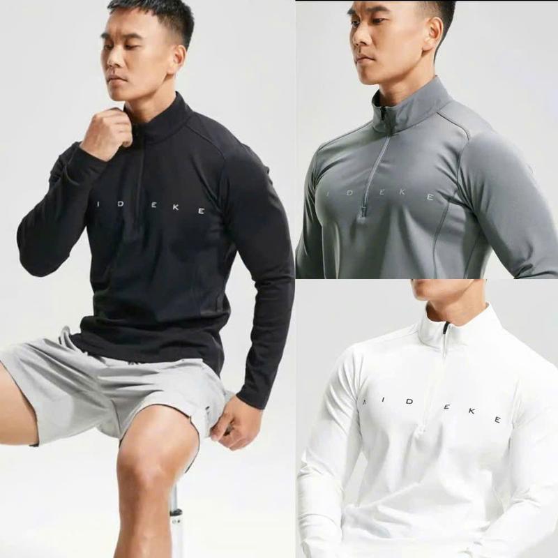 Combo 2-3 Áo thun thể thao dài tay nam AIDEKE khóa kéo Zip+Hình in Phản Quang Chất liệu thun lạnh co giãn 4 chiều,Thoáng mát vào mùa hè giữ ấm vào đông.Áo giữ nhiệt nam Aogiunhietnam Aodaitaynam