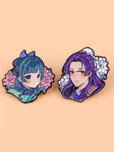 Set de 2 piezas de Broches de esmalte de Anime lindos, Accesorios para uso diario, Regalo elegante de Insignia para ella, Amiga, Joyería de moda para todas las estaciones