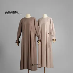 Jennamira | Alea Dress Gamis Bahan Air Tech Silk Anti UV Busui Friendly Wudu Friendly