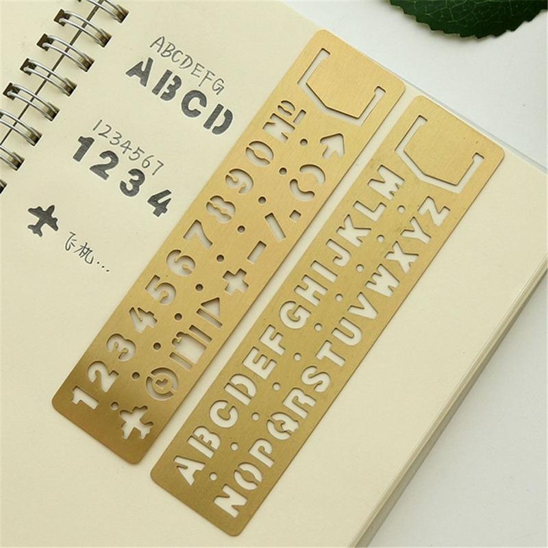 Thước Kim Loại Rỗng Thẳng, Văn Phòng Phẩm Kawaii, Dụng Cụ Vẽ Tranh, Đồ Dùng Đo Lường Trường Học Và Văn Phòng, Thước Kẻ Họa Tiết Chữ Cái 3