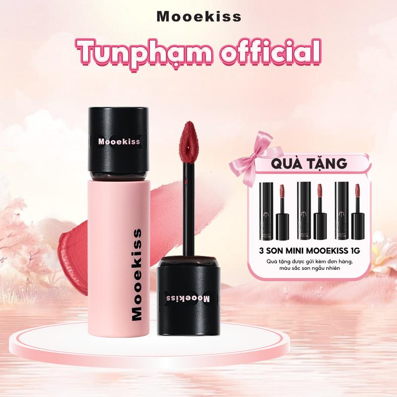 [TUNPHAMxMOOEKISS] Son Môi Mooekiss Son Bùn Lì Mềm Mịn Như Nhung Giúp Làm Giảm Thâm Môi Sáng Da Cho Tone Da Vàng 3g*1
