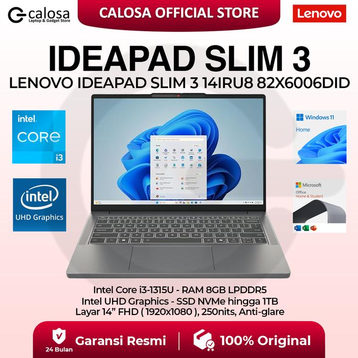 Promo Laptop Lenovo IdeaPad Slim 3 14IRU8 Intel Core i3-1315U RAM 8GB ...