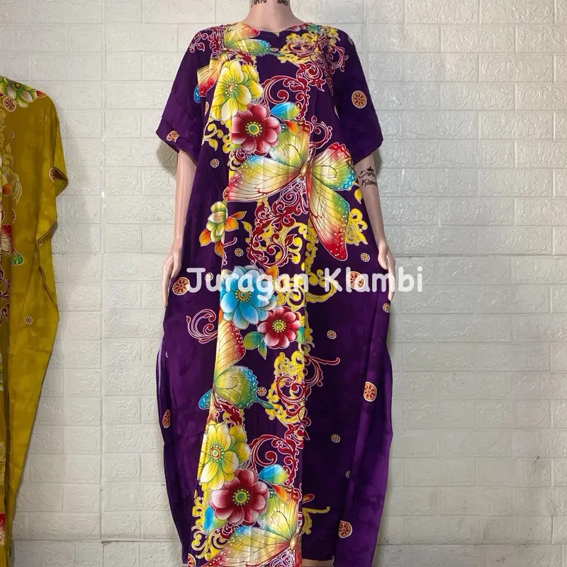 LONGDRESS KALONG JUMBO LD 145 KENCANA UNGU LABEL BIRU Casual Wanita Baju Nyaman 2