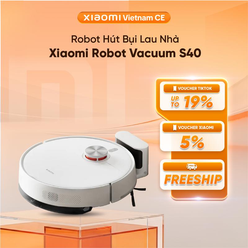 Xiaomi S40 Robot hút bụi lau nhà | Lực hút 10.000Pa | Pin 5200mAh, hoạt động…