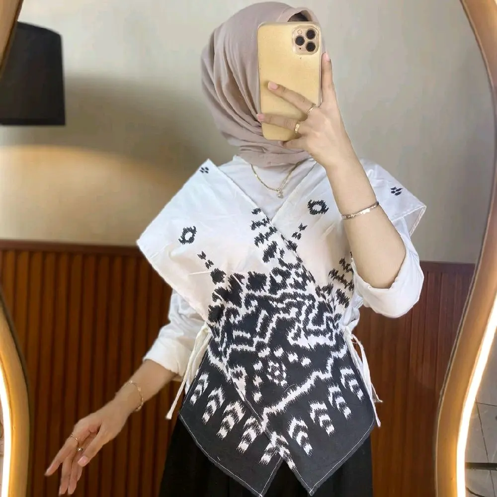 VEST CROSS OUTER Batik Rompi Simple Kekinian Motif Batik Warna Cantik Model Lucu untuk Kantor Leher V