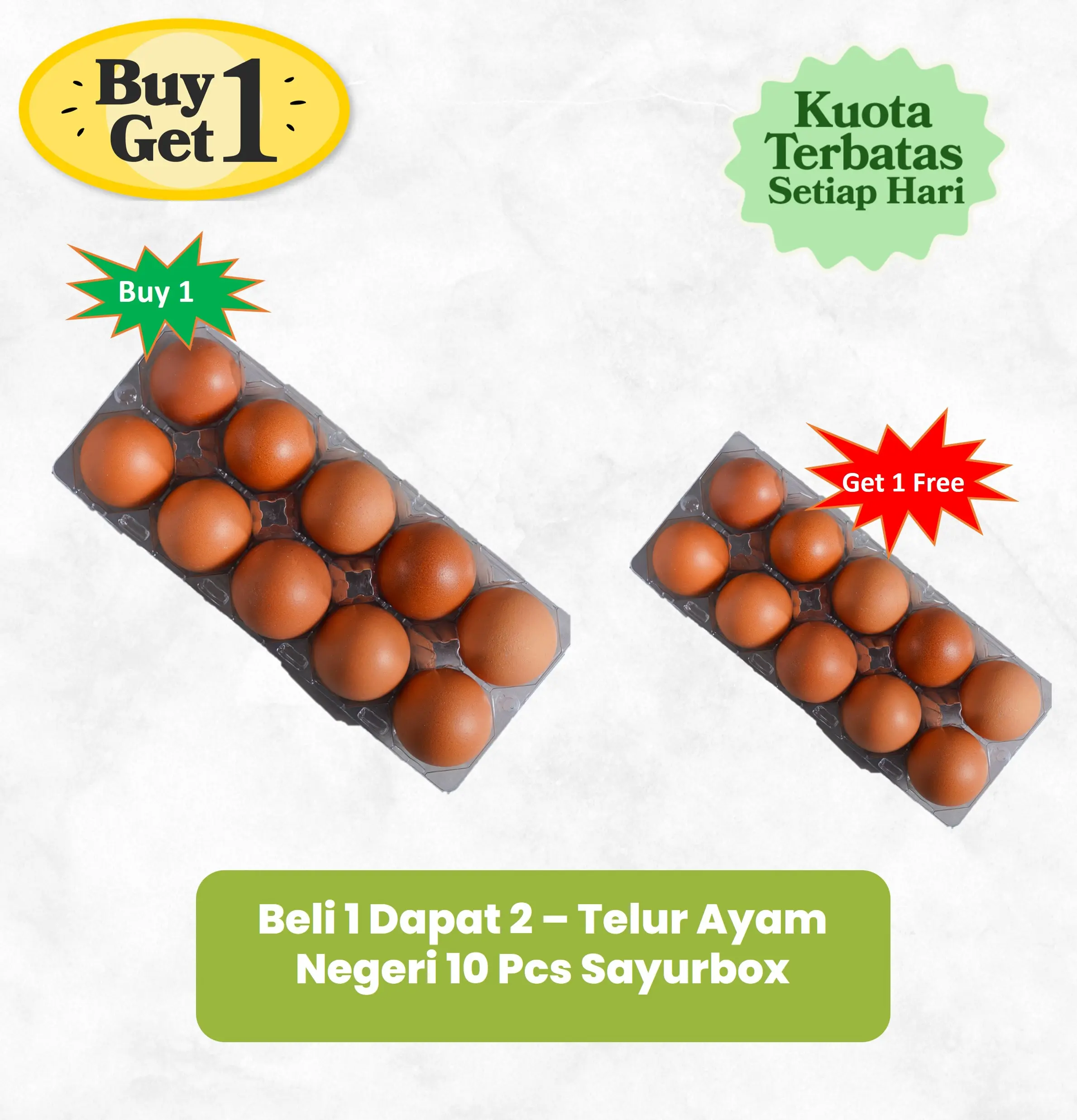 Buy 1 Get 1 Sayurbox Telur Ayam Negeri 10 pcs