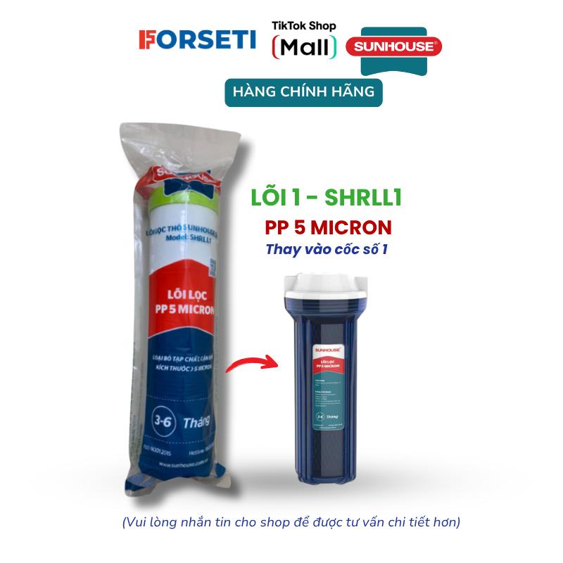 Lẻ 1 lõi Số 1 - Lõi PP 5 Micron Lõi SHRLL1 số 1 Sunhouse làm từ bông ép nhiệt loại bỏ tạp chất lớn hơn 5 micron