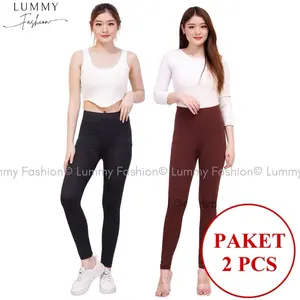 PAKET 2 PCS Legging Polos standar dan Jumbo (Spandek Jersey atau Bahan Licin)