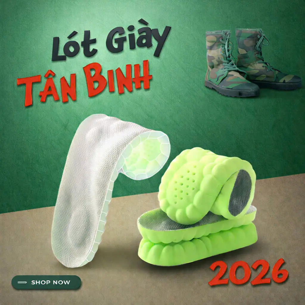 Lót Giày Tân Binh Nhập Ngũ 2026 cao su non êm chân phù hợp đi Hành Quân xa