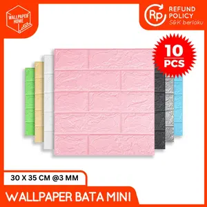 [ISI 10 PCS] WALLPAPER 3D FOAM BATA WARNA MINI | 3D TEXTURE XPE FOAM WALLPAPER STICKER | WALLFOAM 3D KERTAS STICKER DECORATION | 30CM X 35CM | ANTI AIR + ANTI NODA + DILENGKAPI PEREKAT