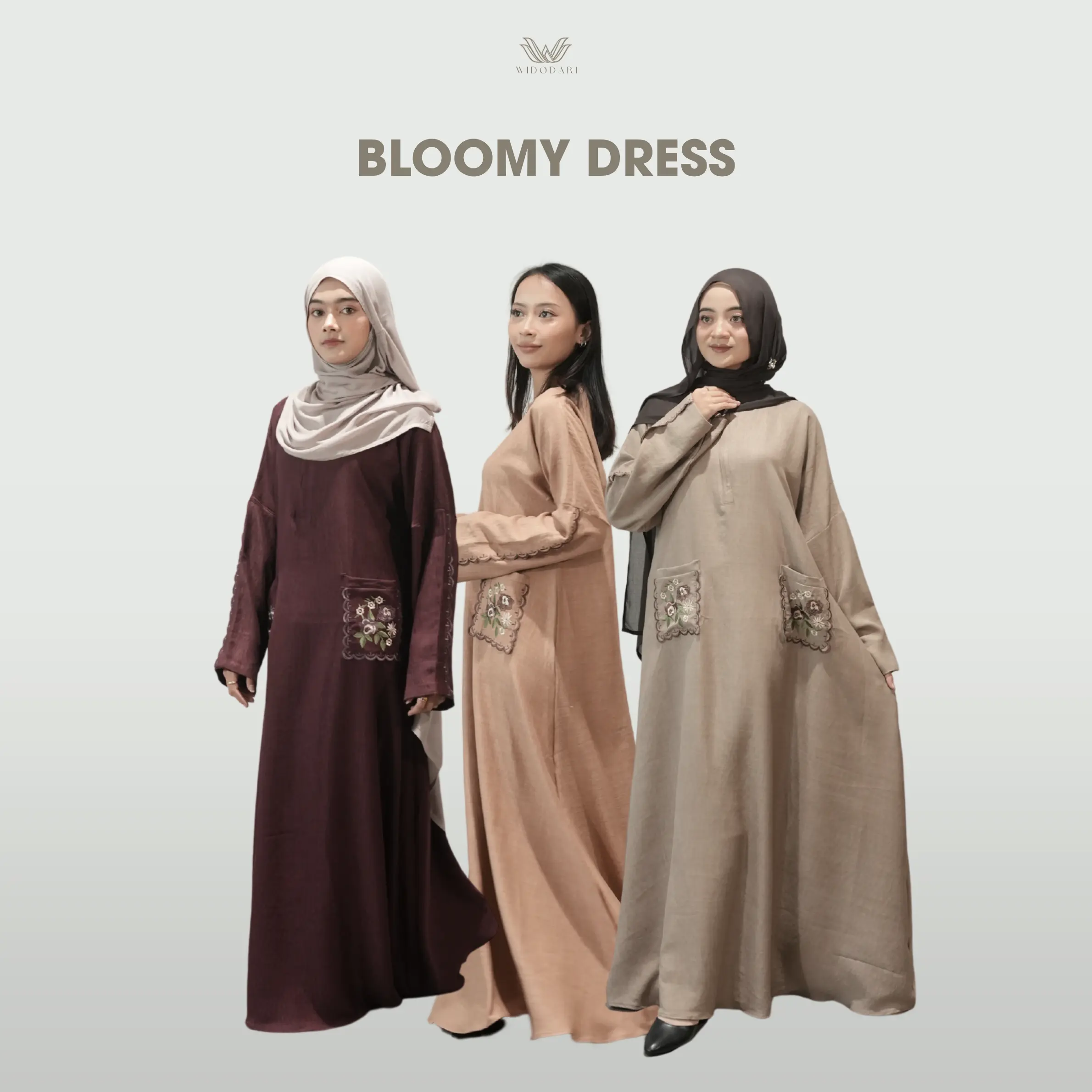 Widodari - Bloomy Dress Bordir saku lengan arabian turkey look flowery