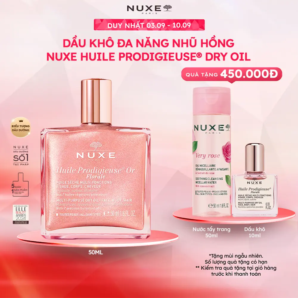 Dầu Khô Đa Năng Nuxe Huile Prodigieuse Or Florale Multi-Purpose Dry Oil 50ml