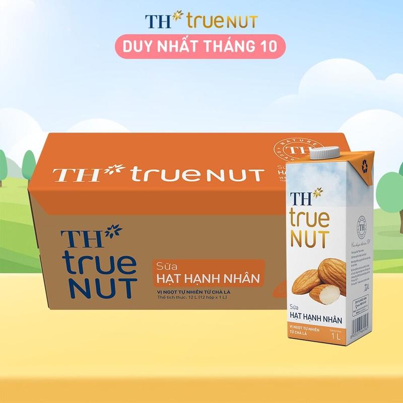Thùng 12 hộp sữa hạt hạnh nhân TH true NUT 1 L (1 L x 12)