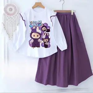 AL-Azzam - labubu set kids terbaru bahan crinkle airflow