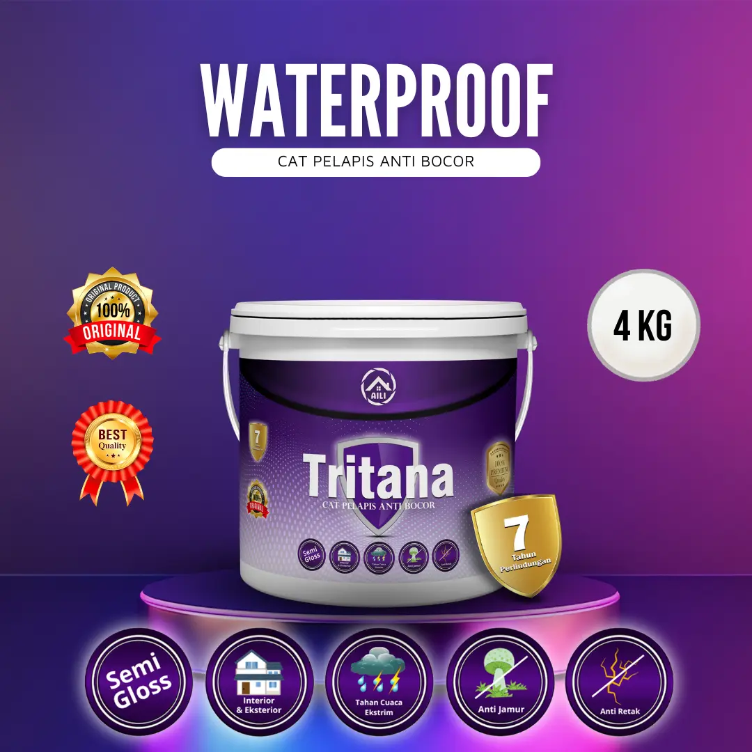 Waterproofing Paint 4KG – Lindungi Tembok dari Rembesan & Jamur