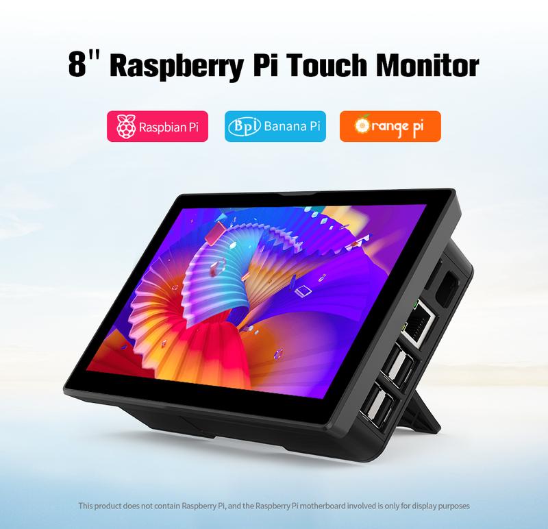 Product Introduction of Unew 8 inch Raspberry Pi Monitor 1280x800 16:10 HDMI for Raspberry Pi 4 3 Orange Banana Pi DIY Projects Touchscreen Display 39
