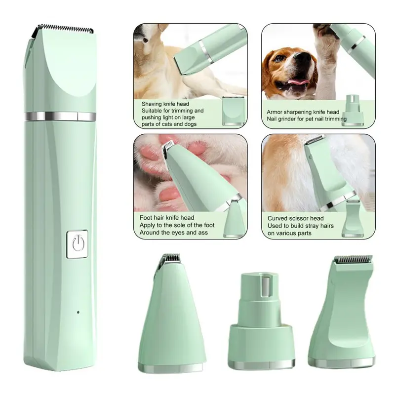 4 In 1 Alat Cukur Profesional Gunting Rambut Listrik Hewan Peliharaan Untuk Mencukur Bulu Anjing 0