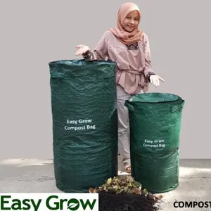 Compost Bag Easy Grow Size L (200 Liter) Diameter 50 x tinggi 102 cm / Compos Bag planter tahan Air Kuat Green Plastik