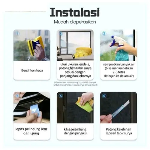 Stiker Jendela Kaca Stiker Kaca Jendela Rumah Sticker Kaca Film Mobil Riben Hitam Kegelapan 40% 60% 80% Stiker Kaca Peredam Panas 8