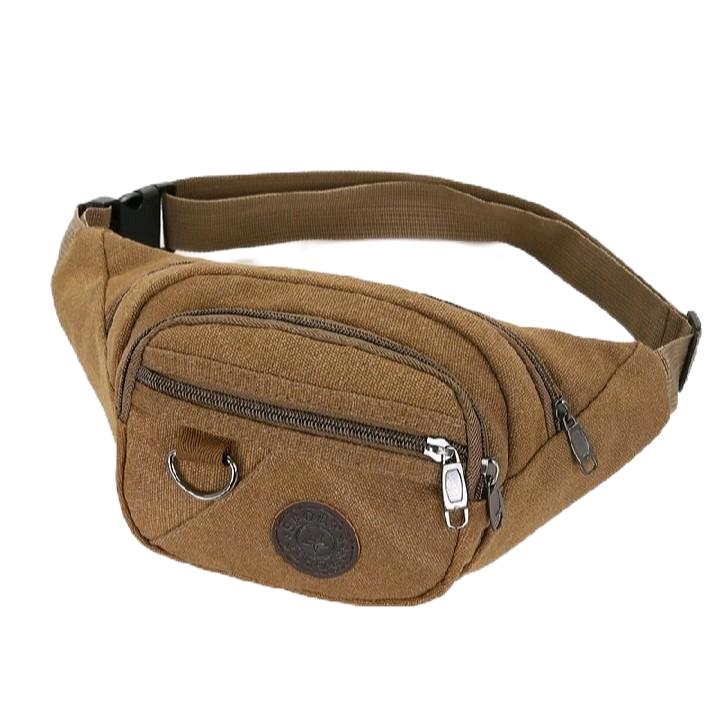 Tas pinggang waist bag kanvas import terbaru 2024 Hitam 2