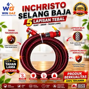 SELANG GAS LPG SPIRAL/Selang LPG Inchristo 5 Layer Spiral Baja Anti Bocor (TANPA REGULATOR GAS)