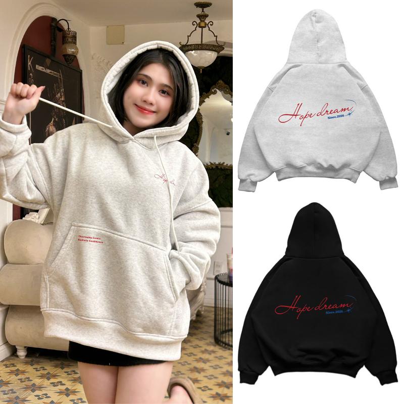 DEAL MỞ BÁN HODDIE BOXY CHUI - Áo Khoác Hoodie Boxy Chui Thecinddy In Chữ Hoa Nam Nữ Vải Nỉ Bông Không xù - HBC022