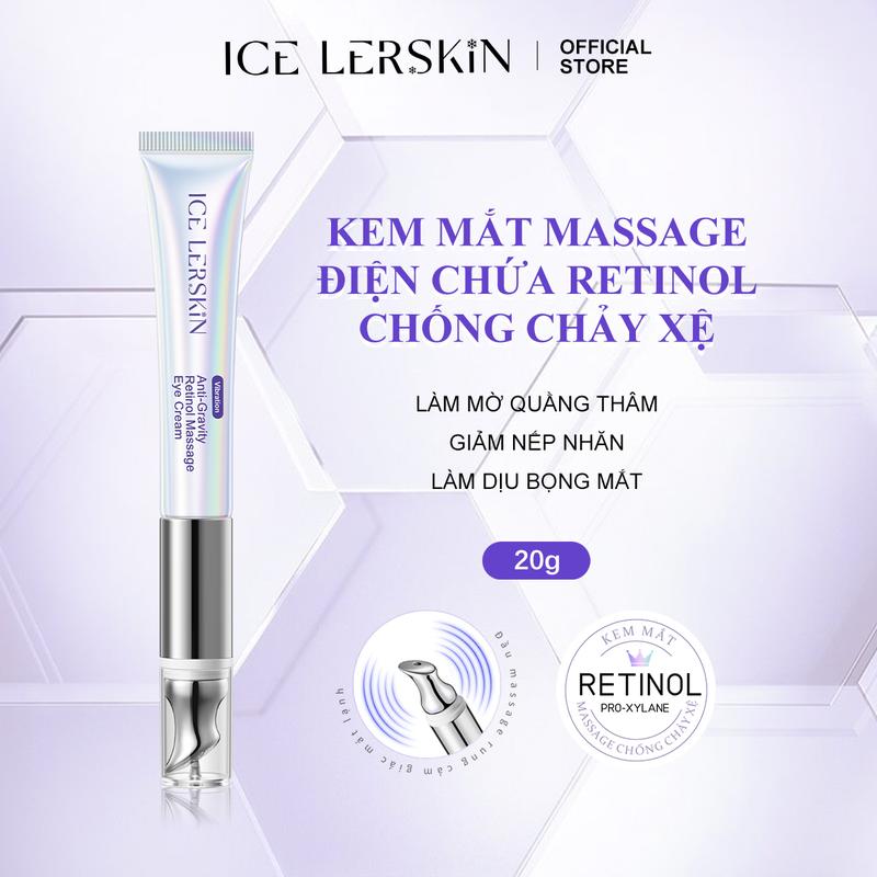 【HÀNG MỚI – GIẢM GIÁ ICE LERSKIN Kem Mắt Massage Điện Chống Trọng Lực Chứa Retinol 20g | Mờ Quầng Thâm | Giảm Nếp Nhăn | Làm Dịu Bọng Mắt | Dưỡng Ẩm | Cấp Nước | Nuôi Dưỡng Làn Da | Phù Hợp Mọi Loại Da | Làm Mịn Da