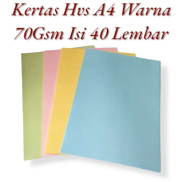 Sidu Hvs A4 Warna 70 Gsm  / Copy Paper / Kertas Hvs Warna Isi 40 Lembar
