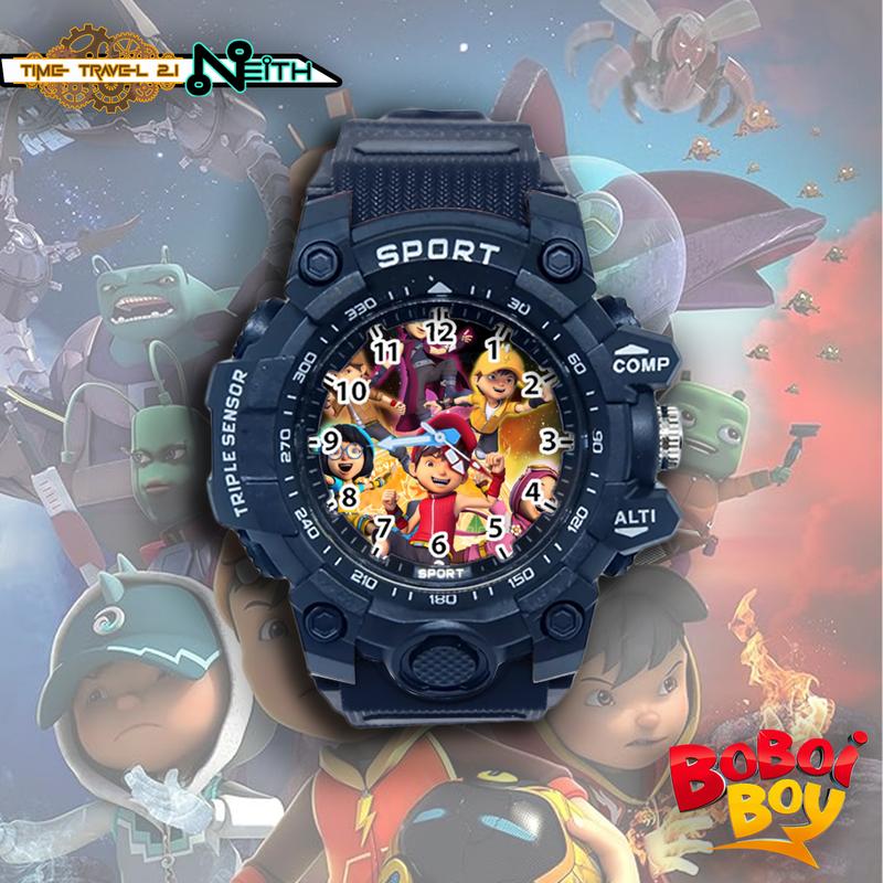 Jam Tangan Sport Anak Terbaru Boboiboy  Strap Ruber Sporty Anti Air /Jam Tangan Spor BBY03AX015 0