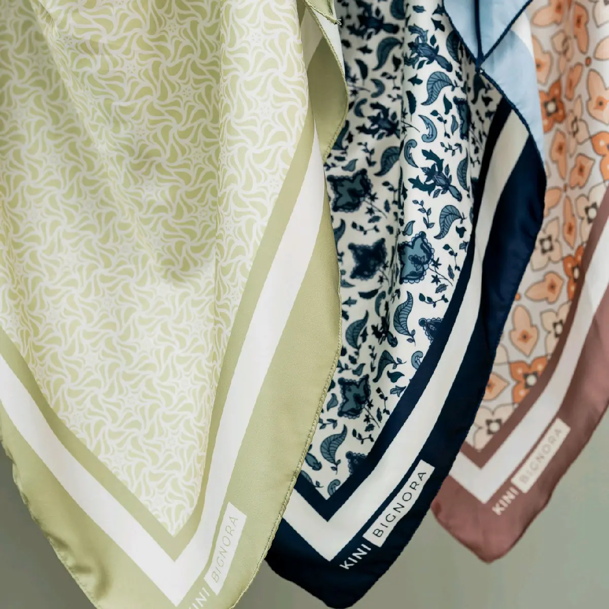 SALE KINI by bigNORA Gema Series MemBAWAL - Light Satin Silk, Babyseam Stitching, 120x120CM, Inner with Tie Attached