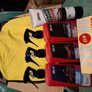 Zerone Paket Coating Mobil - Glass Cleaner Anti Jamur Kaca, Interior Cleaner & Instant Coating Pengkilap Mobil - Perlindungan Tahan Lama & Kilau Maksimal