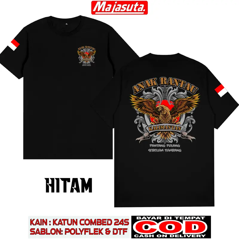 KAOS ANAK RANTAU KALIMANTAN C1 BAHAN KATUN COMBET 24S BISA COD KAOS KEREN KAOS DISTRO SABLON DTF 2
