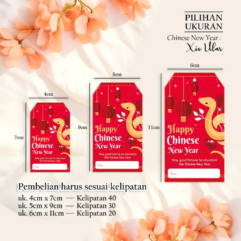 (40) Kartu Ucapan  Chinese New Year Xio Ular / Hang Tag / Gong Xi Fa Cai 5